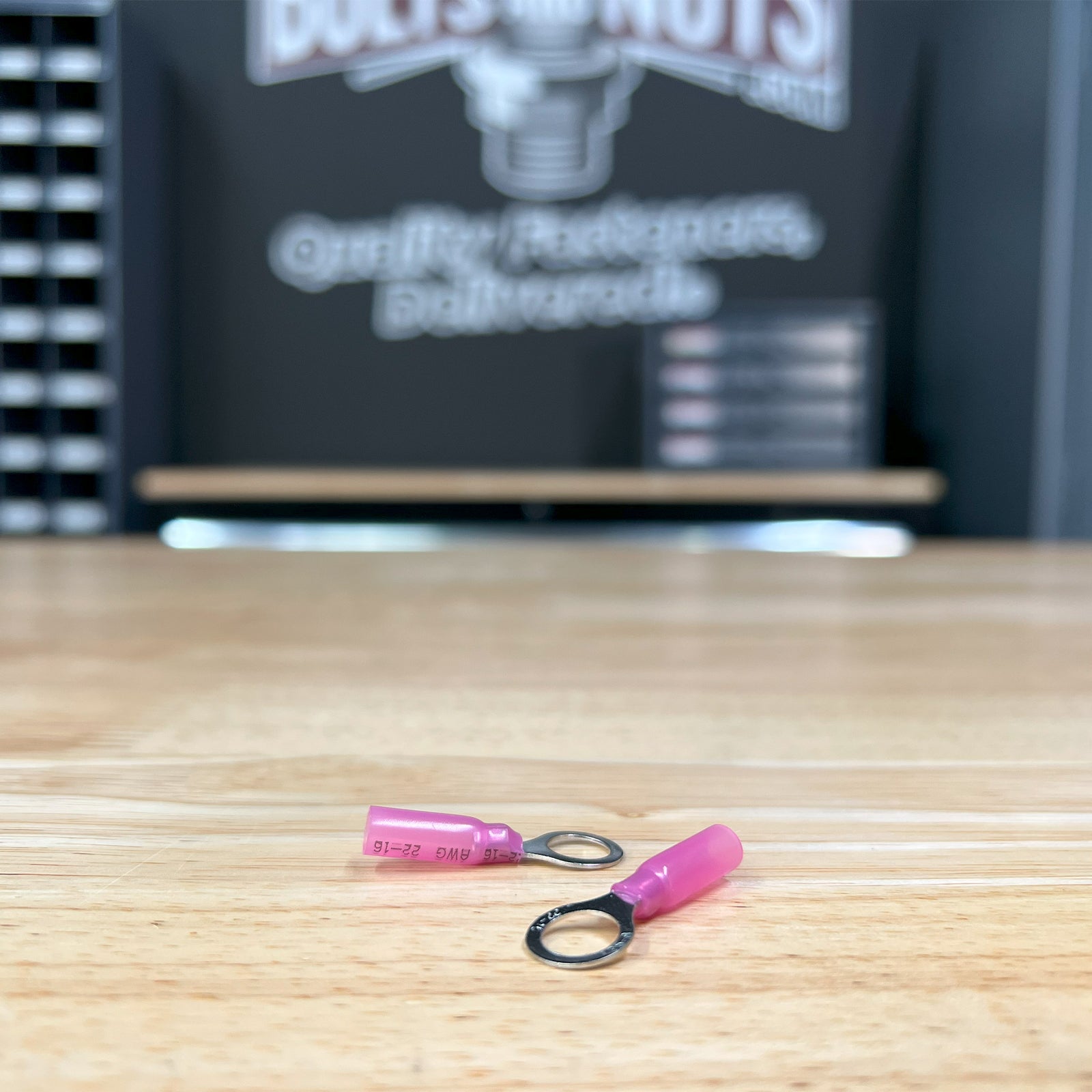 Red Heat Shrink Marine Grade #10 Diameter Ring Connectors, AWG 22-16