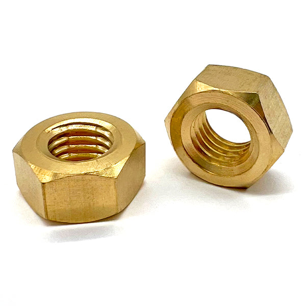 1/4"-28 Brass Finished Hex Nuts