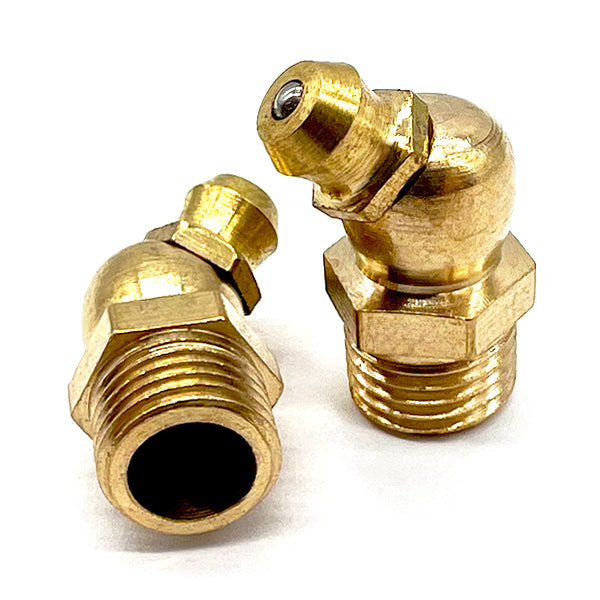 1/8"-27 Zerks Grease Fitting 45 Degree Hydraulic Brass