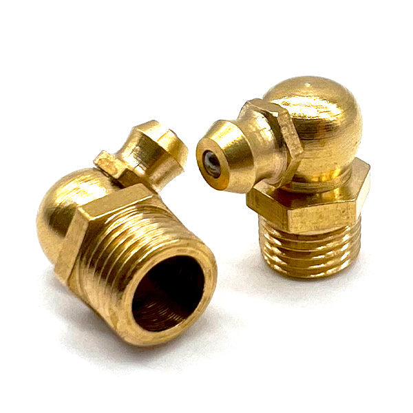 1/4"-28 Zerks Grease Fitting 90 Degree Hydraulic Brass