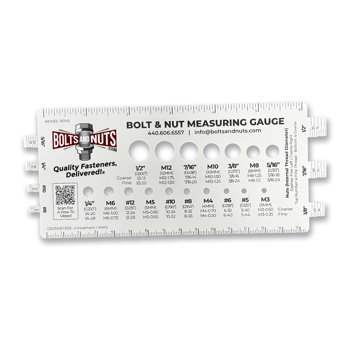 Vinyl Bolt & Nut Gauge