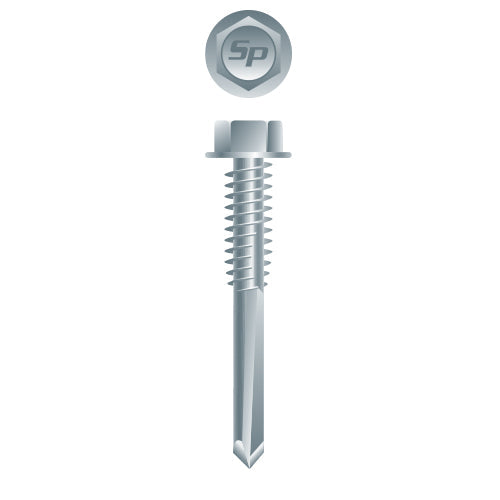 #12 Strong-Point Hex Washer Head 12-24 x 1-1/4, Zinc