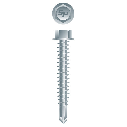 #8 Strong-Point Hex Washer Head 8-18 x 2, Zinc