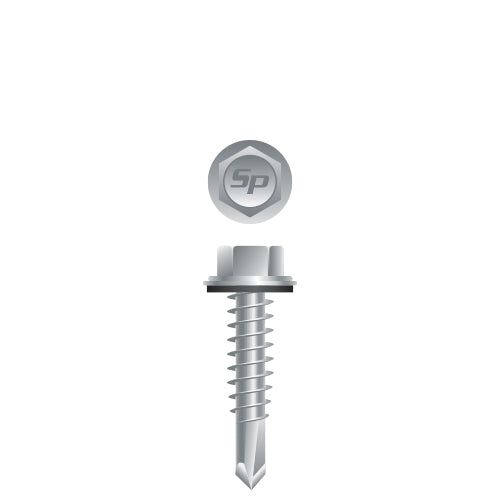 #14 Strong-Point Hex Washer Head w/Washer 14-14 x 1-1/4, Strong-Shield