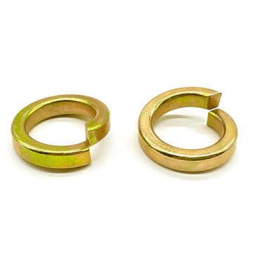 3/8" Grade 8 High Collar Split Lock Washers Zinc Yellow