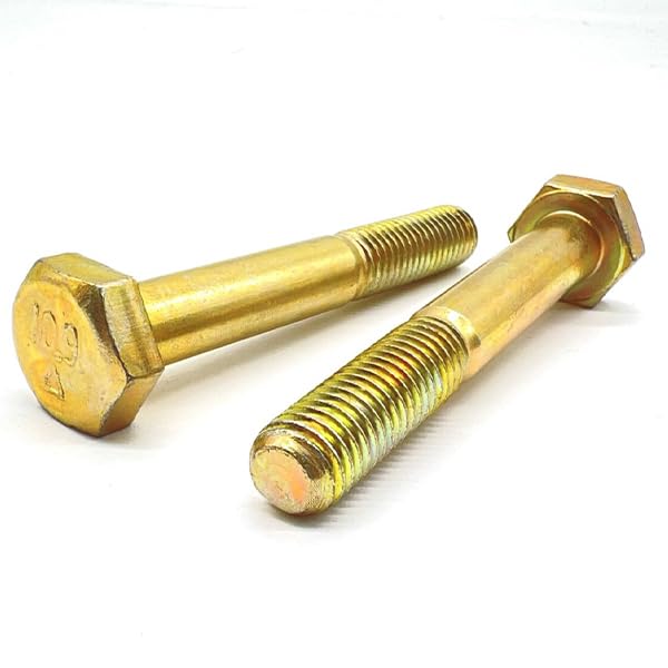 M6-1.00x30 Class 10.9 Hex Cap Screws Zinc Yellow