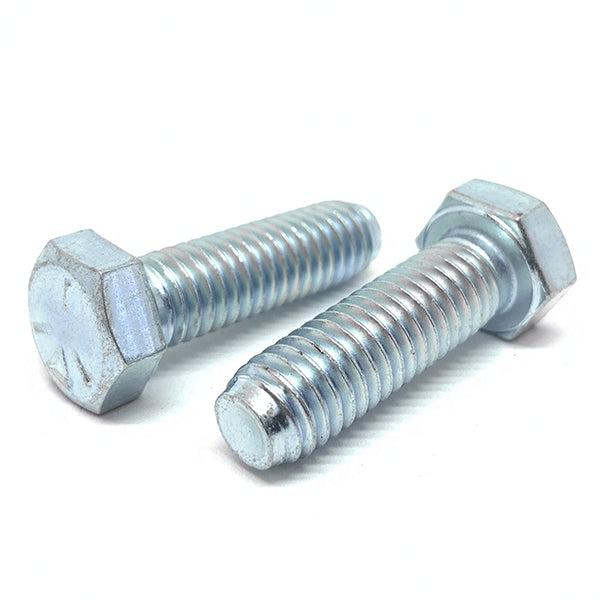 1/4-20x1" Hex Cap Screws Grade 5 Bolts Zinc Clear