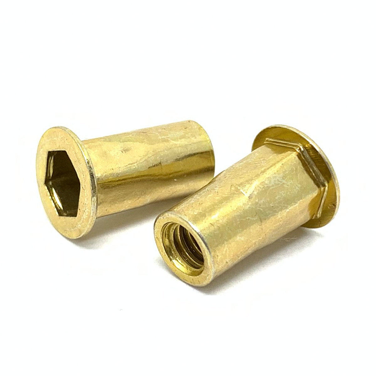 M5-0.8 ISO (0.50-3.30) Steel Hex Rivet Nut Zinc Yellow