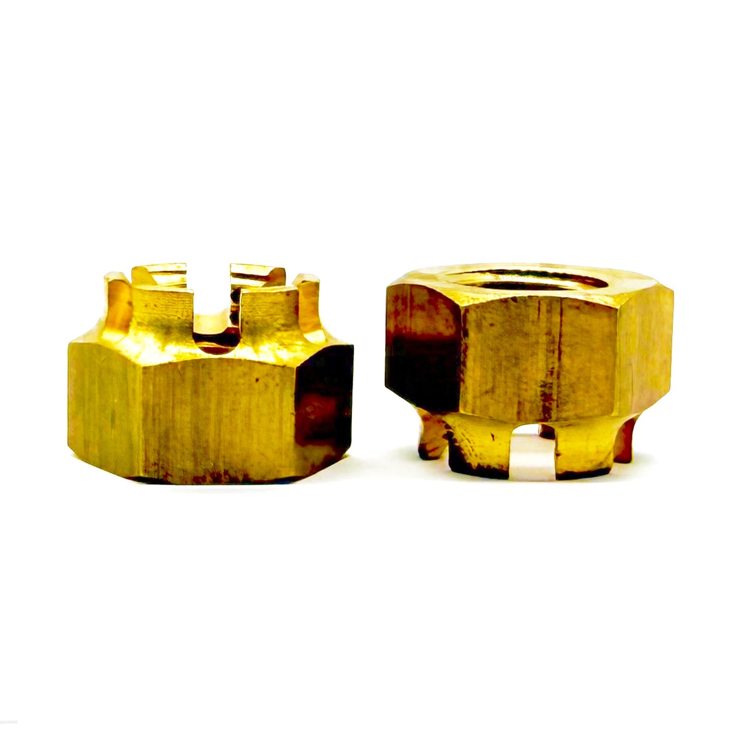 #10-32 Brass Slotted Hex Nuts