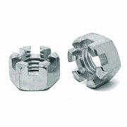 1/4"-20 Slotted Finished Hex Nuts Zinc Clear