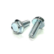 M6-1.0x12 Hex Flange Bolt Indented Head Off Road Moto Hardware Zinc