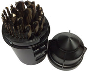 29 Piece HSS Black & Gold KFD Split Point Mechanics Length Drill Bit Set, 1/16" - 1/2", Plastic Case