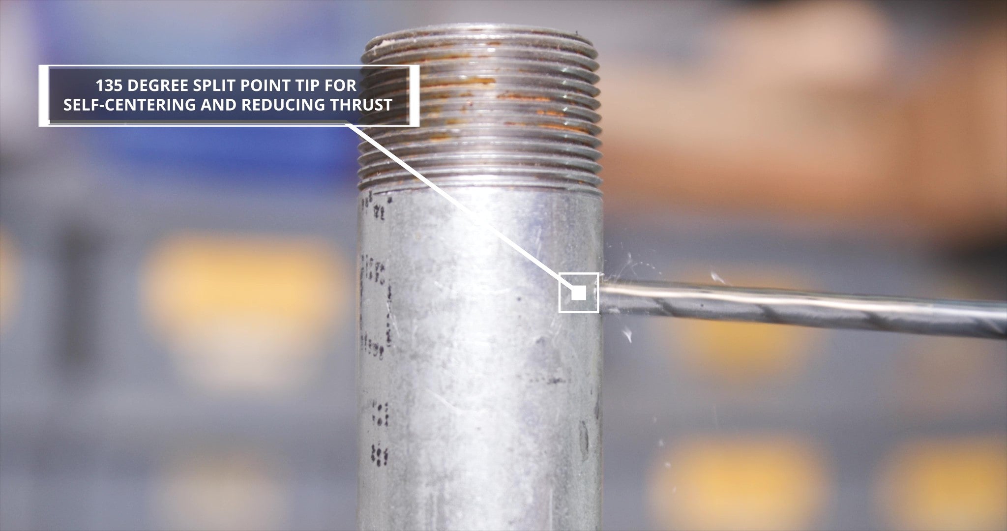 1-1/4" HSS Black & Gold Drill Bit with Reduced 1/2" 3-Flat Shank, Contractor Series