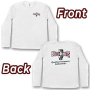 White BoltsandNuts.com Logo Long Sleeve Tee