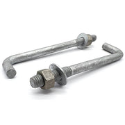 3/8"x8"x1-1/4"x1-3/4" L Shaped Anchor Bolts with Nuts and Washers Galvanized