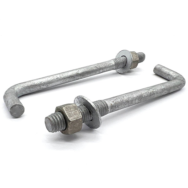 1/2"x12"x1-1/4"x1-3/4" L Shaped Anchor Bolts with Nuts and Washers Galvanized