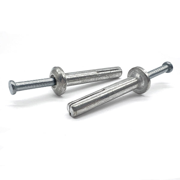 3/16"x7/8" Mushroom Head Hammer Drive Anchors Zinc Alloy w/ Zinc Plated Nails