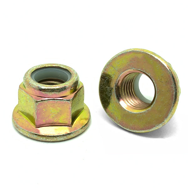 M5-0.8 Class 8 Nylon Insert Hex Flange Lock Nuts Zinc Yellow