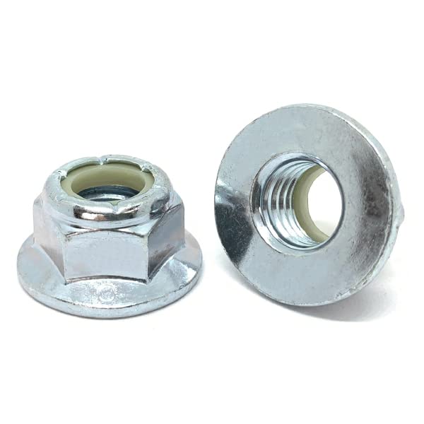 M5-0.8 Class 8 Nylon Insert Hex Flange Lock Nuts Zinc Clear
