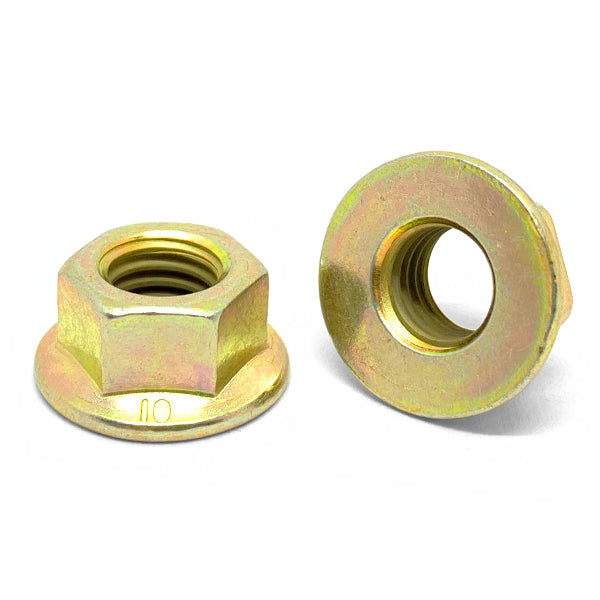 M6-1.0 Class 10 Hex Flange Nuts Zinc Yellow