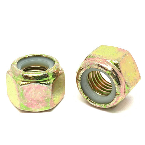 9/16"-18 Grade 8 Hex Nylon Insert Lock Nuts Zinc Yellow