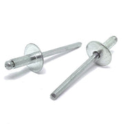 3/16" Dia 3/8"-1/2" (68)  Grip - Oversized Head Blind Rivets Steel/Steel Mandrel Zinc