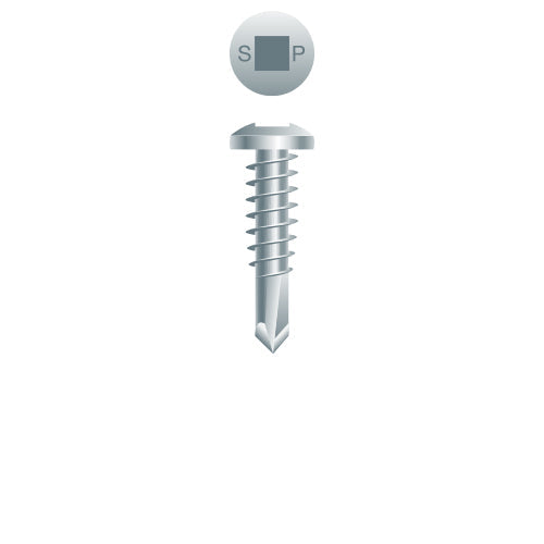 #10 Strong-Point Pan Head 10-16 x 3/4, SQ, Zinc