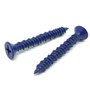 1/4x5" Phillips Flat Head Concrete Screws Piercing Point Blue Finish