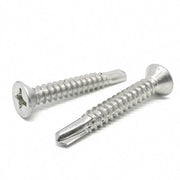 #6x1" Stainless Steel Phillips Flat Head #2 Point Self Drilling Screws