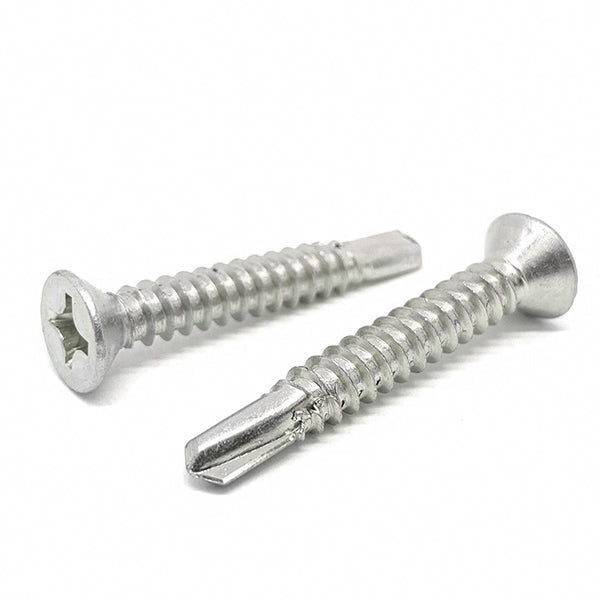 #6x1" Stainless Steel Phillips Flat Head #2 Point Self Drilling Screws