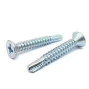 #6x1/2" Phillips Flat Head #2 Point Self Drilling Sheet Metal Screws Zinc