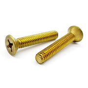 #6-32x1-1/4" Brass Phillips Flat Head Machine Screws