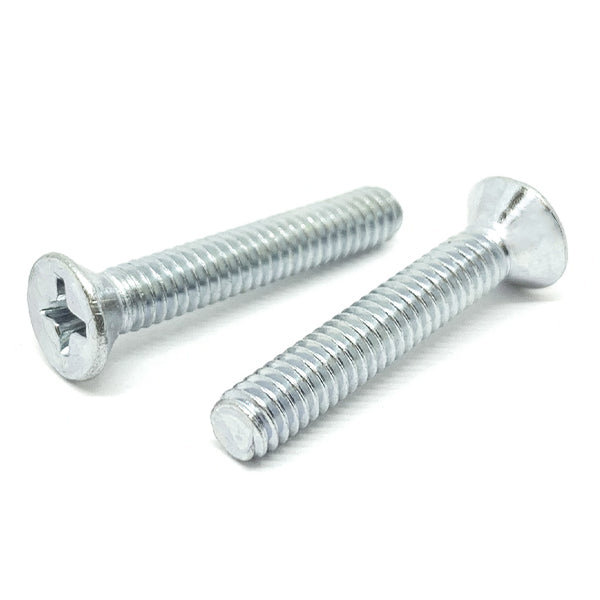 #10-24x1" Phillips Flat Head Machine Screws Steel Zinc