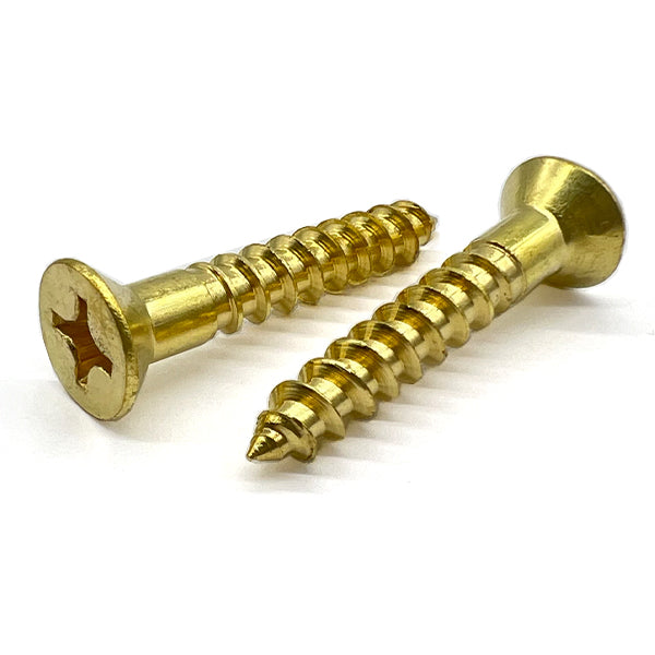 #6x5/8" Phillips Flat Head Wood Screws Brass