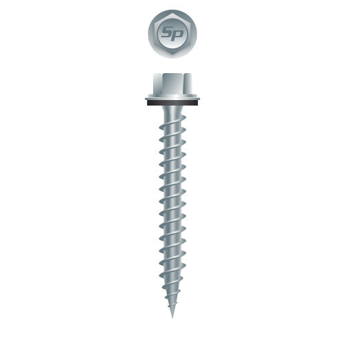 #9 Hi-Strong-Point Hex Washer Head w/ Washer 9-15 x 1-1/2, Type 'S', Strong-Shield