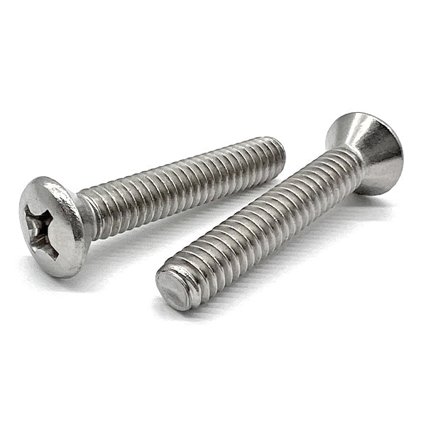1/4"-20x1-1/2" 316 Stainless Steel Phillips Oval Head Machine Screws
