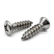 #10-12x3/4" 316 Stainless Steel Phillips Oval Head Type A Self Tapping Screws