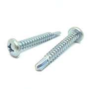 #6x1-1/2" Phillips Pan Head #2 Point Self Drilling Sheet Metal Screws Zinc