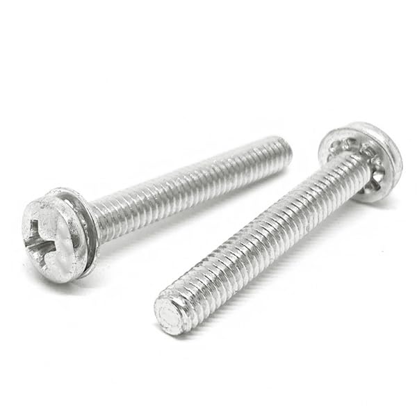 #10-32x1/2" 410 Stainless Steel Internal Tooth Sems Phillips Pan Head Machine Screws