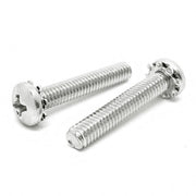 #10-32x3/8" 410 Stainless Steel External Tooth Sems Phillips Pan Head Machine Screws