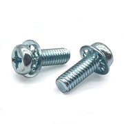 M4-0.70x6 Internal Tooth Sems Phillips Pan Head Machine Screws Zinc Clear
