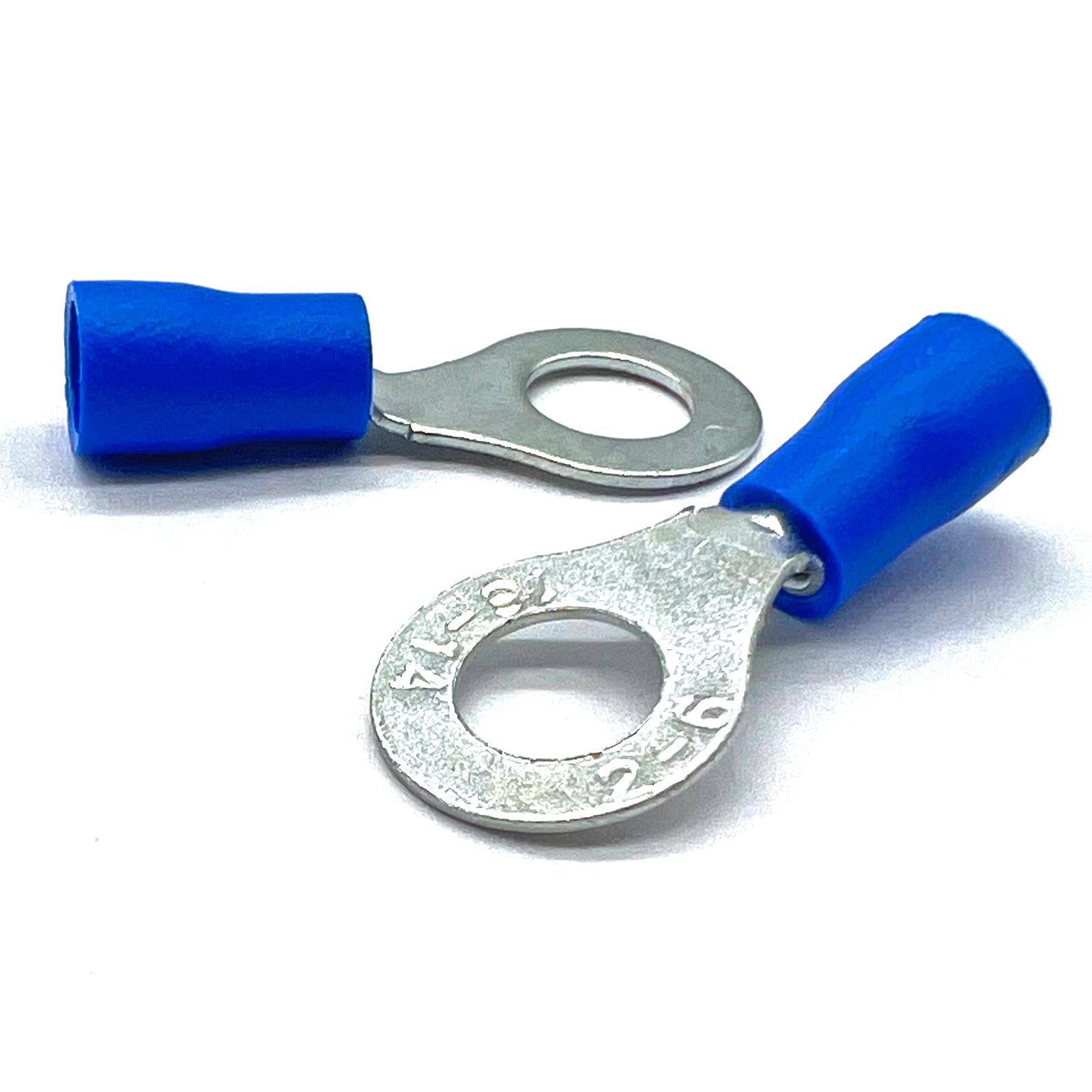 Blue PVC/Vinyl #10 Diameter Ring Crimp Connector, AWG 16-14