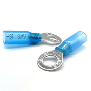 Blue Heat Shrink Marine Grade #10 Diameter Ring Connectors, AWG 16-14