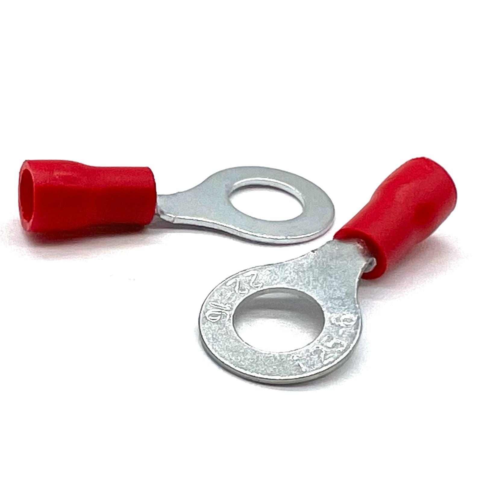 Red PVC/Vinyl #10 Diameter Ring Crimp Connector, AWG 22-16