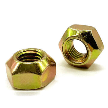 M10-1.50 Class 10 Hex Top Lock Nuts Coarse Thread Zinc Yellow