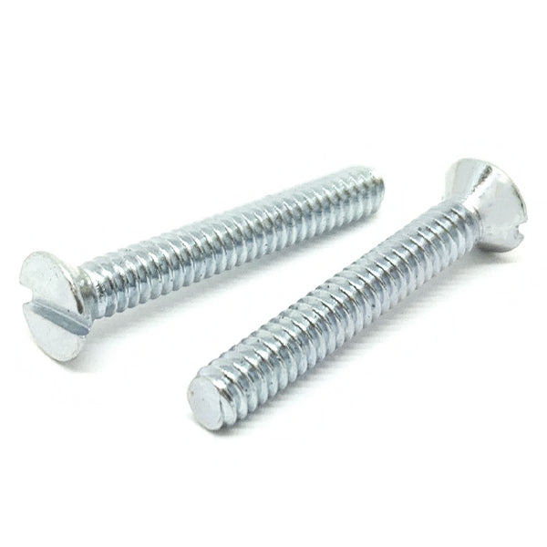 #8-32x3/8" Slotted Flat Head Machine Screws Steel Zinc