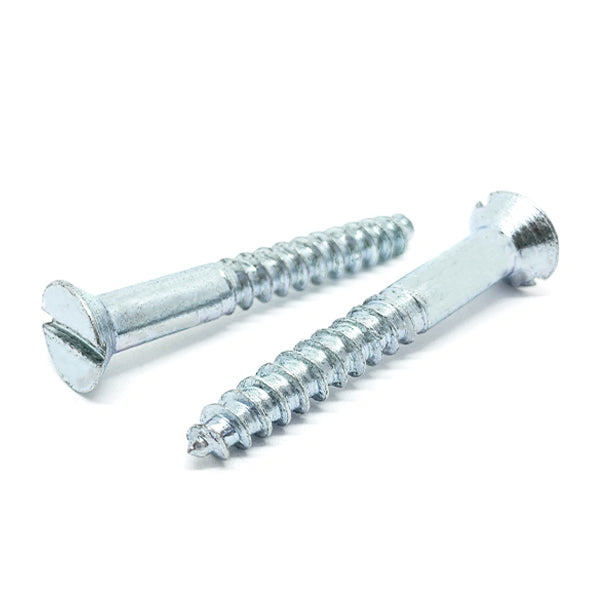 #12x2-1/4" Slotted Flat Head Wood Screws Zinc Clear