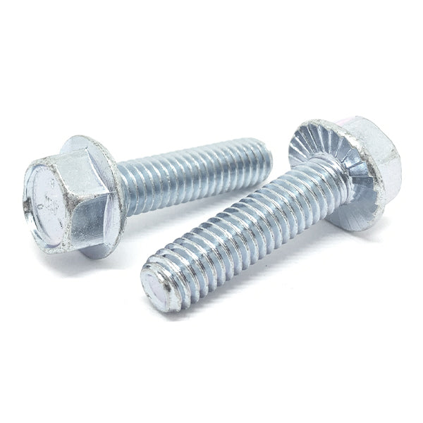 1/4-20x1-3/4" Grade 5 Serrated Hex Flange Bolts Zinc Clear