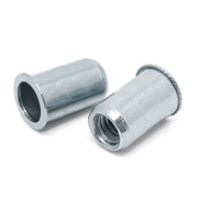 M5-0.8 (.020-.130) Steel Small Flange Smooth Body Rivet Nut Zinc Clear