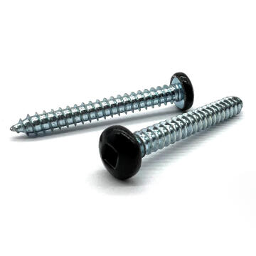 #6x1/2" Pan Head Square Drive Type AB Sheet Metal Screw Black Painted Head Zinc
